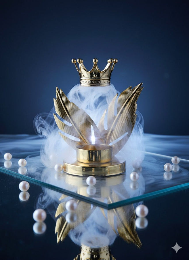 Luxury Golden Leaf Candle Holder – Elegant Decorative Stand
