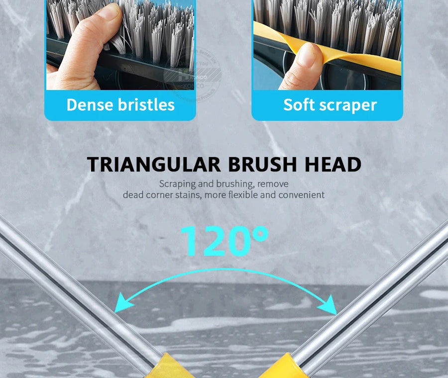 Floor Scrub Brush 2 In 1 Cleaning Brush Long Handle Removable Wiper Magic Broom Brush Squeegee Tile Kitchen Cleaning Tools