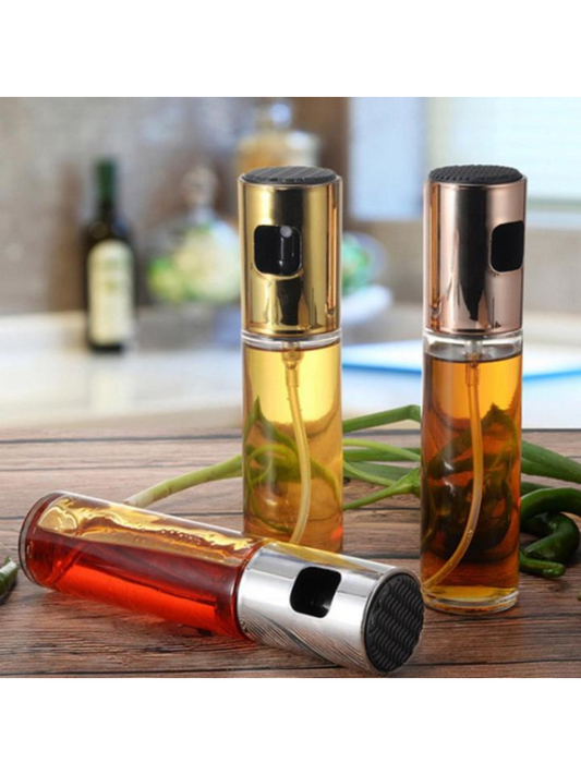Oil Spray Bottle 100ml – Refillable Glass Olive Oil Dispenser with Fine Mist Sprayer for Cooking, BBQ & Salad