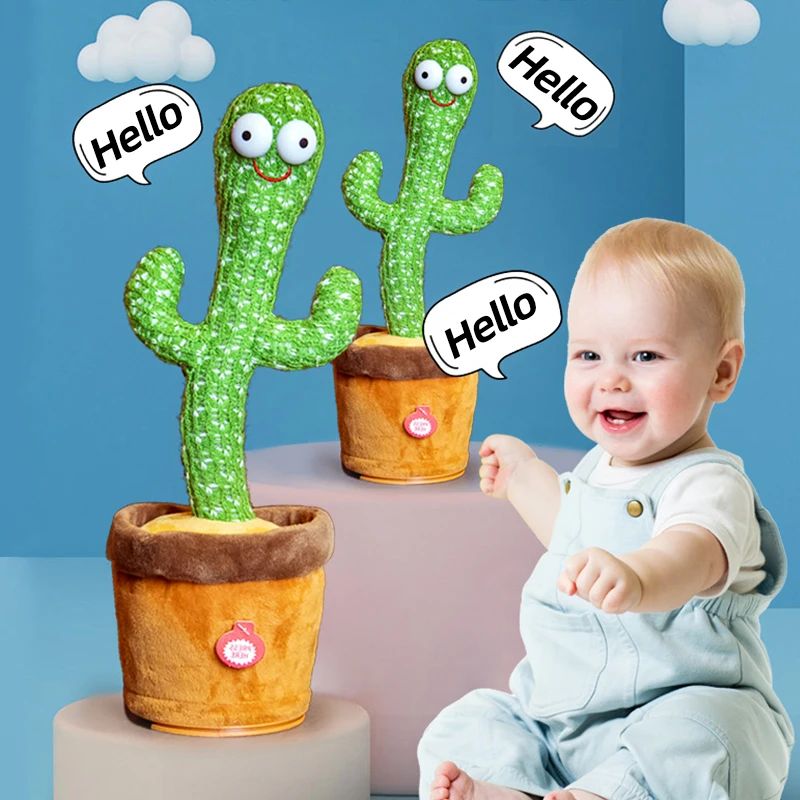 Dancing Cactus Toy – Talking, Singing & Recording Plush Toy | USB Rechargeable Educational Toy for Kids & Toddlers