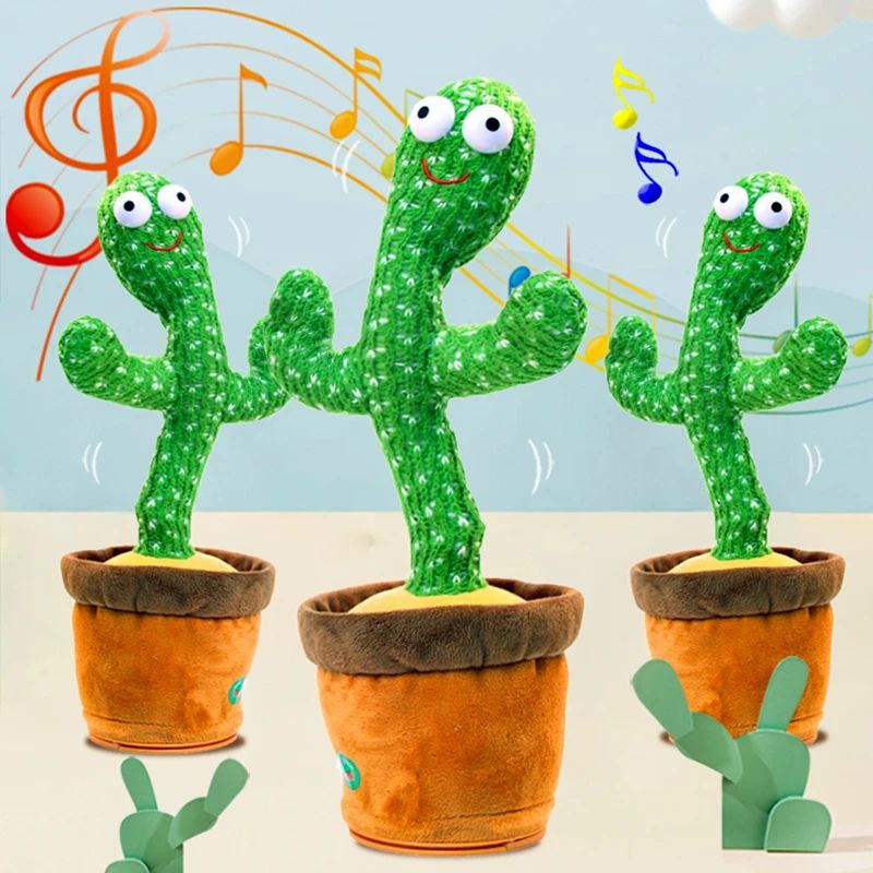 Dancing Cactus Toy – Talking, Singing & Recording Plush Toy | USB Rechargeable Educational Toy for Kids & Toddlers
