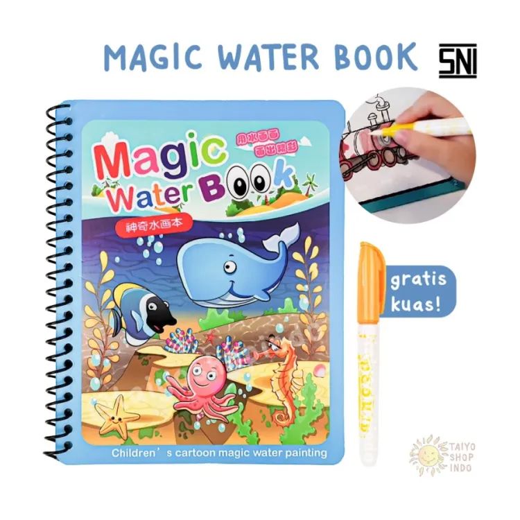 Magic Water Drawing Coloring Book – Reusable Water Painting Activity Book for Kids | Mess-Free Learning & Fun Toy