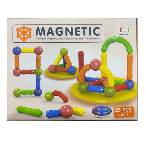 Magnetic Bar Blocks Construction Set (25 Pieces) – Creative Building Toy for Kids | Educational STEM Brain Development Game